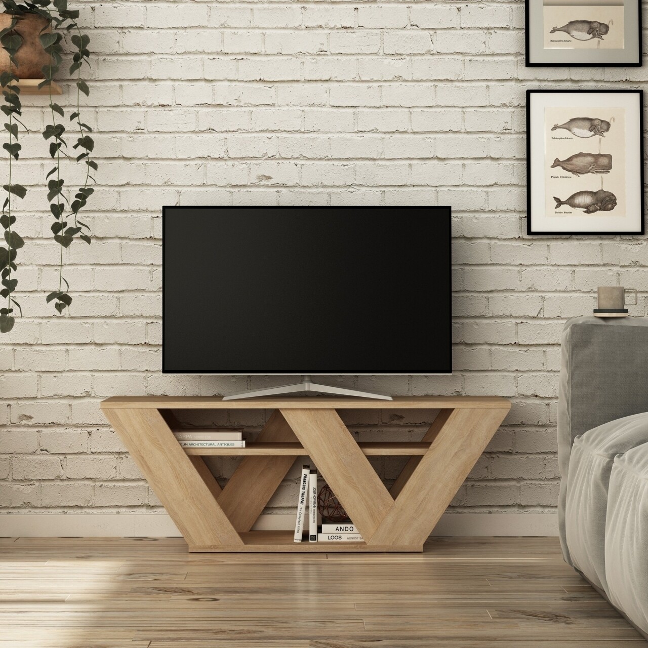 Comoda TV, Homitis, Pipralla - Oak, 40x110x30 cm - imagine 4